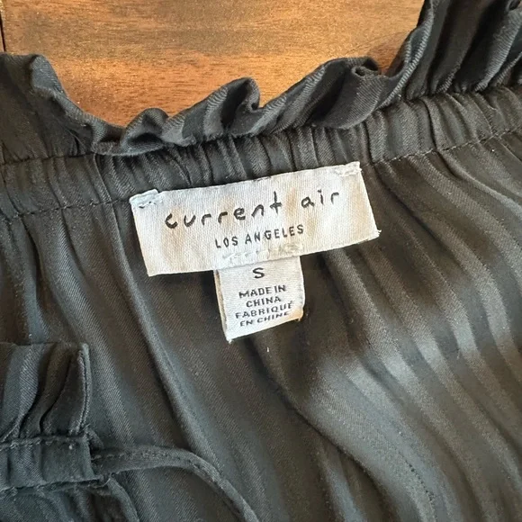 Current Air Drop Waist Zoey Split Neck Tie Mini Dress Black Size Small - Picture 6 of 6